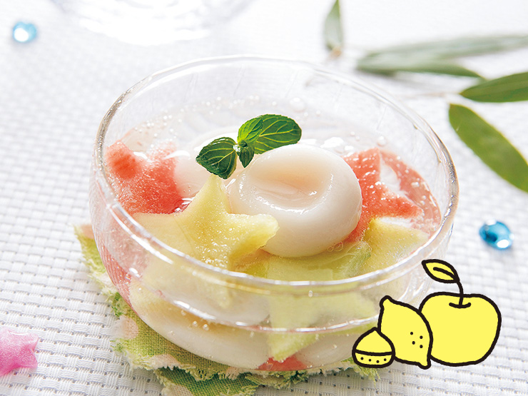 フルーツポンチ白玉入り」シュワッとはじける炭酸水ともっちり白玉