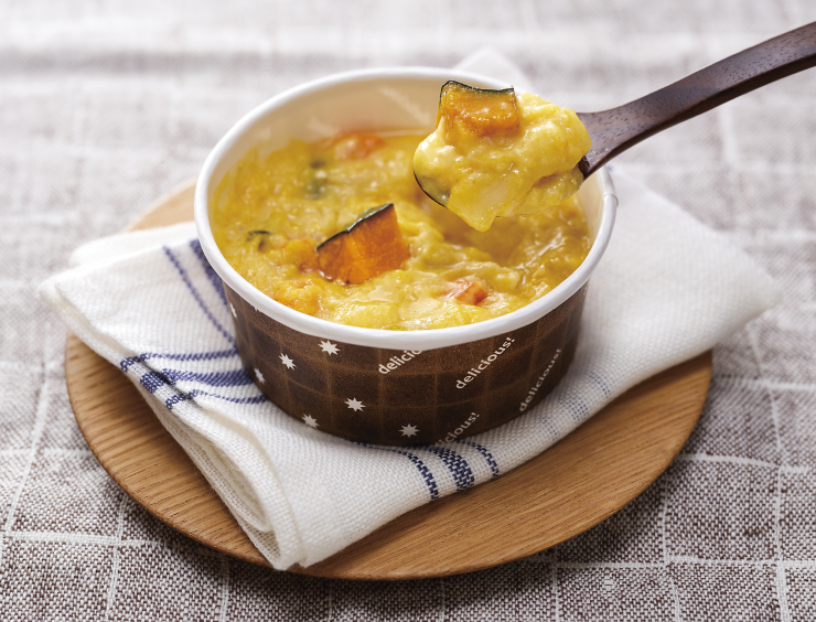 米粉ショートパスタのかぼちゃグラタン（豆乳使用）